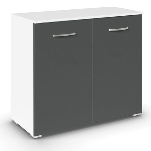 Rauch Aditio 2 Door Cupboard - Alpine White and Metallic Dark Grey