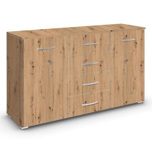 Rauch Aditio 2 Door Medium Sideboard with 4 Drawer - 120cm - Artisan Oak