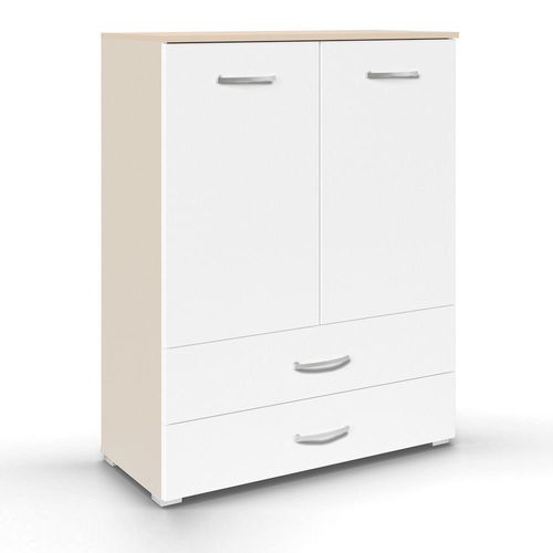 Rauch Aditio 2 Door Cupboard with 2 Bottom Drawer - Champagne and Alpine White