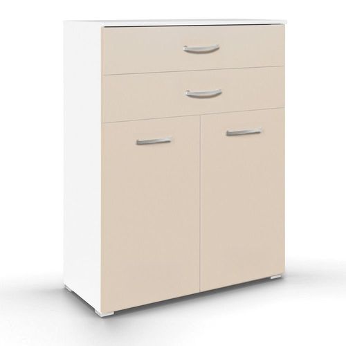 Rauch Aditio 2 Door Cupboard with 2 Top Drawer - Alpine White and Champagne