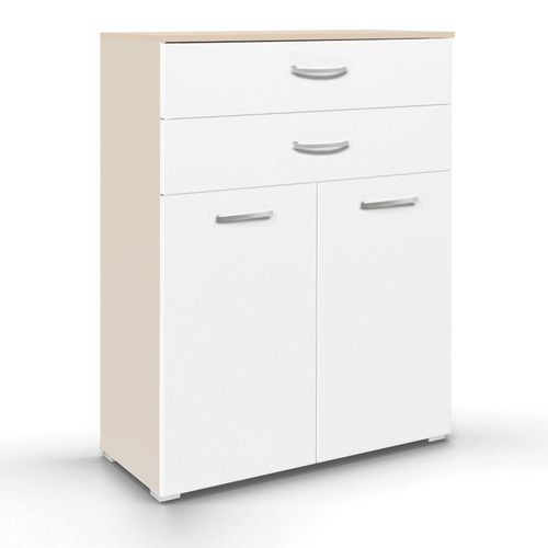 Rauch Aditio 2 Door Cupboard with 2 Top Drawer - Champagne and Alpine White
