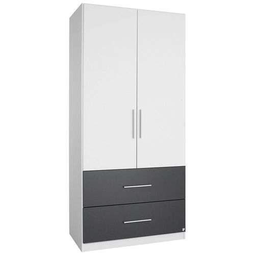 Rauch Alvor 91cm 2 Door Wardrobe - Alpine White and Metallic Dark Grey