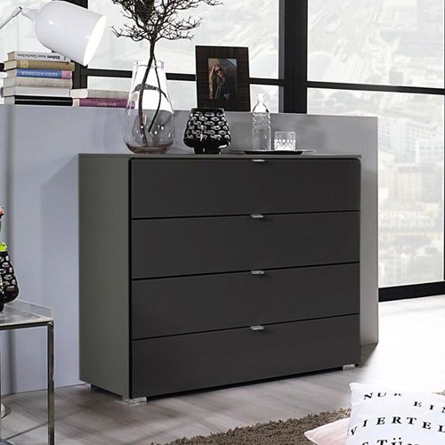 Rauch Erimo 4 Drawer Chest - Graphite and Basalt Glass