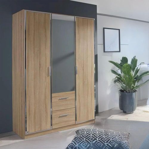 Rauch Marl 136cm 3 Door Combi Wardrobe - Sonoma Oak