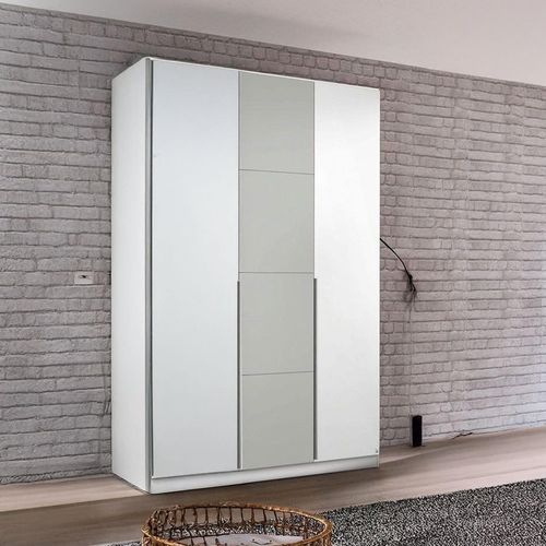 Rauch Bellezza 141cm 3 Door Wardrobe - Alpine White and Silk Grey
