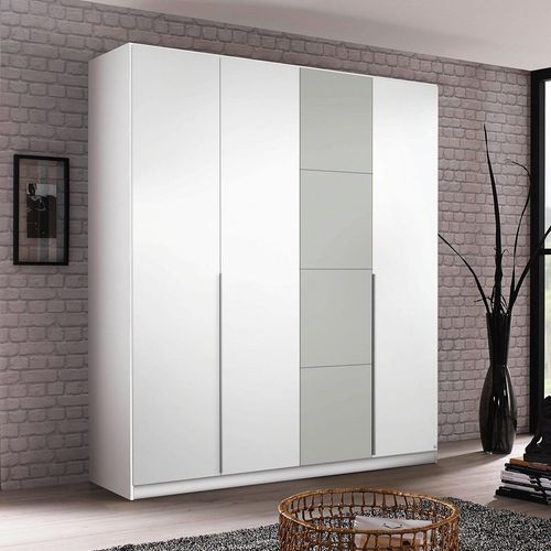 Rauch Bellezza 185cm 4 Door Wardrobe - Alpine White and Silk Grey