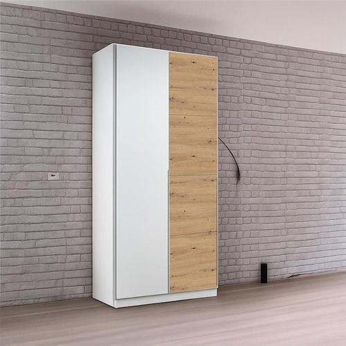 Rauch Bellezza 96cm 2 Door Wardrobe - Alpine White and Artisan Oak