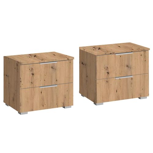 Rauch Alabama 2 Drawer Bedside Cabinet - Set of 2 - Artisan Oak