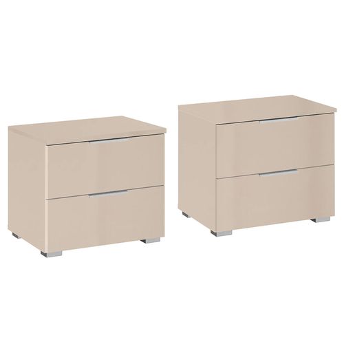 Rauch Alabama 2 Drawer Bedside Cabinet - Set of 2 - Champagne