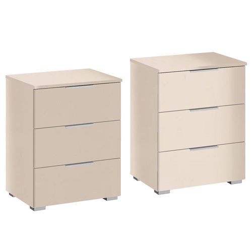 Rauch Alabama 3 Drawer Bedside Cabinet - Set of 2 - Champagne