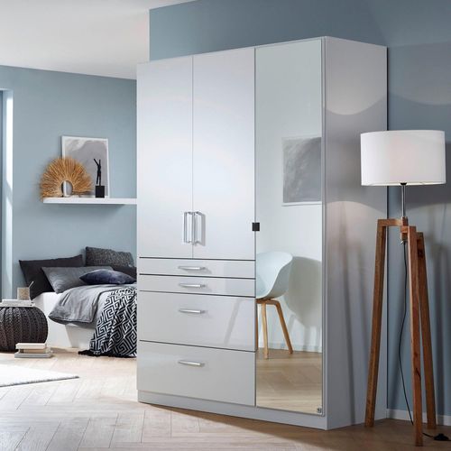Rauch Homburg 136cm 3 Door Combi Wardrobe - Alpine White and High Gloss White