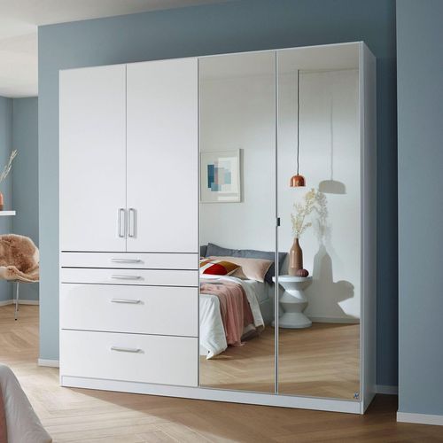 Rauch Homburg 181cm 4 Door Combi Wardrobe - Alpine White and High Gloss White