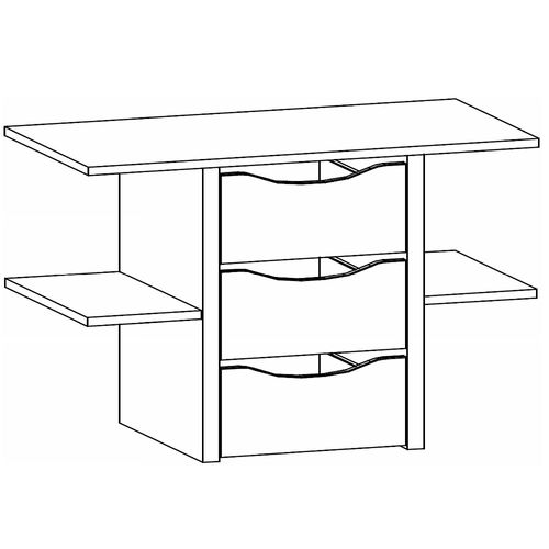 Rauch Blue Interior 3 Drawer with Shelves