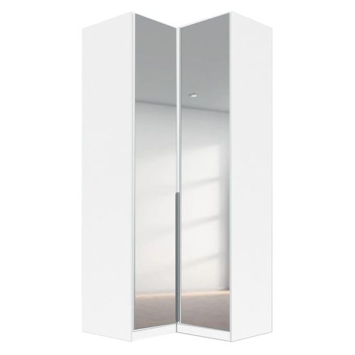 Rauch Alabama 100cm 2 Door Corner Mirrored Wardrobe - Alpine White