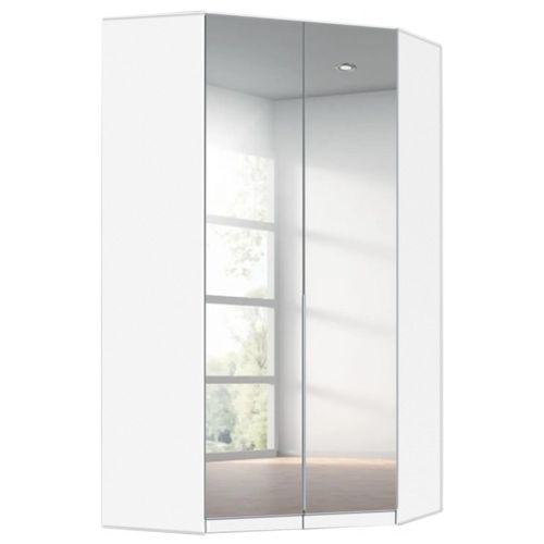 Rauch Alabama 117cm 2 Door Corner Mirrored Wardrobe - Alpine White