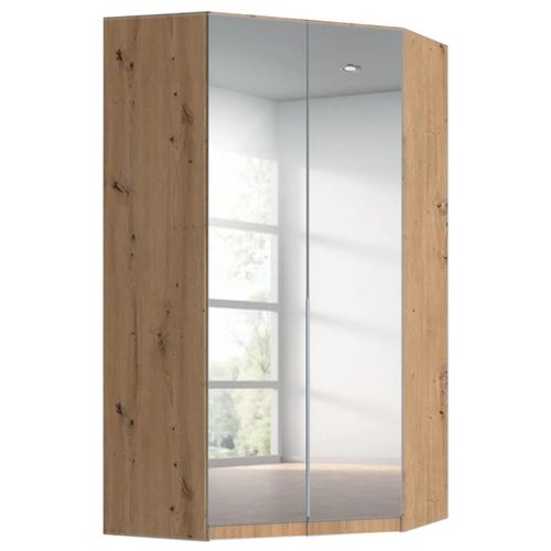 Rauch Alabama 117cm 2 Door Corner Mirrored Wardrobe - Artisan Oak