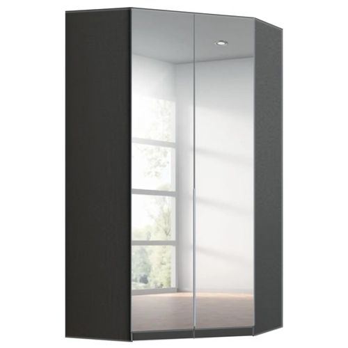 Rauch Alabama 117cm 2 Door Corner Mirrored Wardrobe - Metallic Dark Grey