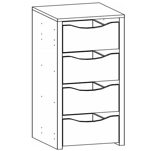 Rauch Orange 45cm Width Compartment Interior 4 Drawer