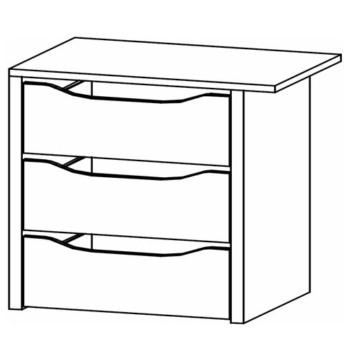 Rauch Orange 67.5cm Width Compartment Interior 3 Drawer