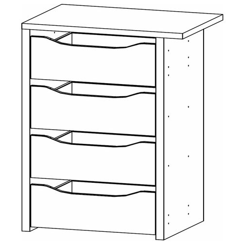 Rauch Orange 67.5cm Width Compartment Interior 4 Drawer