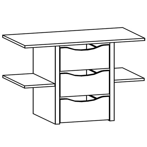 Rauch Orange 90cm Width Compartment Interior 3 Drawer with shelves