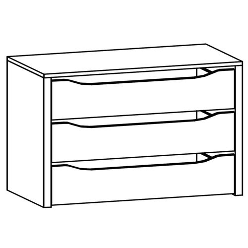 Rauch Orange 90cm Width Compartment Interior 3 Drawer