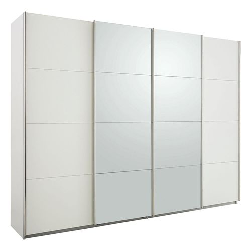 Rauch Syncrono 271cm 4 Door Sliding Wardrobe - Alpine White and Silk Grey