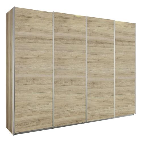 Rauch Syncrono 271cm 4 Door Sliding Wardrobe - Sanremo Oak Light