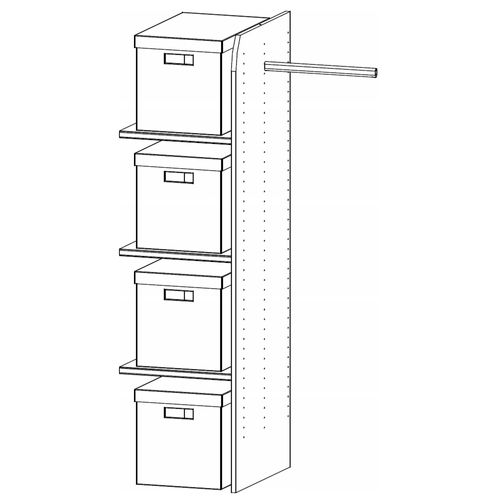 Rauch Orange Plus 80cm Width Compartment Wardrobe Interior Division with Clothes Rail and 4 Fabric Boxes
