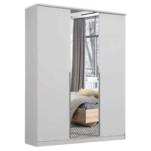 Rauch Texas 136cm 3 Door Wardrobe with Mirror - Alpine White