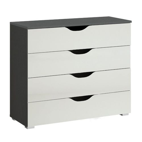 Rauch Arnstein 4 Drawer Chest - Metallic Dark Grey and Alpine White