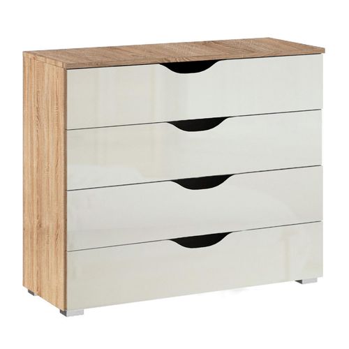 Rauch Arnstein 4 Drawer Chest - Sonoma Oak and White High Gloss