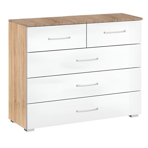 Rauch Alegro 3+2 Drawer Chest - Sonoma Oak and Alpine White