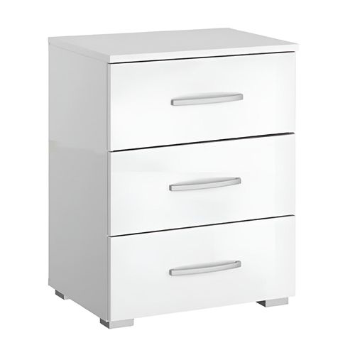 Rauch Alegro 3 Drawer Bedside Cabinet - Alpine White