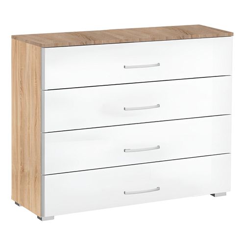 Rauch Alegro 4 Drawer Chest - Sonoma Oak and Alpine White