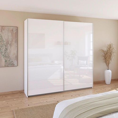 Rauch Quadra 226cm 2 Door Sliding Wardrobe - Alpine White and High Gloss White