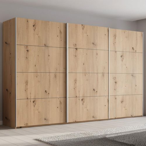 Rauch Beluga Extra 406cm 3 Door Sliding Wardrobe - Artisan Oak