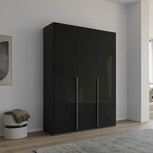 Rauch Purisma 151cm 3 Door Wardrobe - Graphite and Basalt Glass