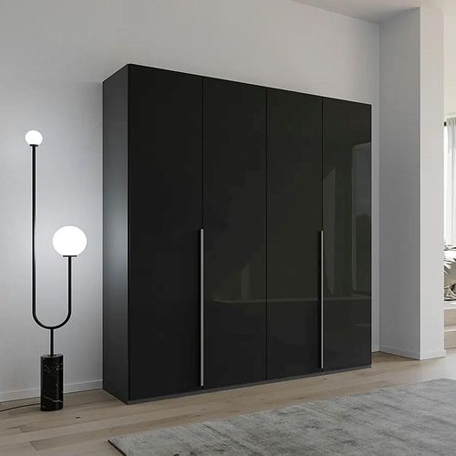 Rauch Purisma 201cm 4 Door Wardrobe - Graphite and Basalt Glass
