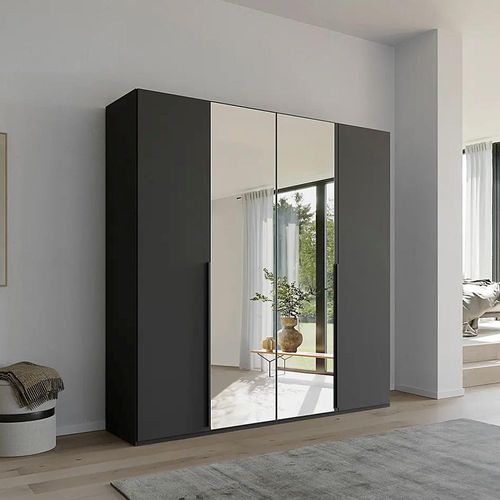 Rauch Purisma 201cm 4 Door Wardrobe with Mirror - Graphite