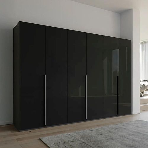 Rauch Purisma 301cm 6 Door Wardrobe - Graphite and Basalt Glass