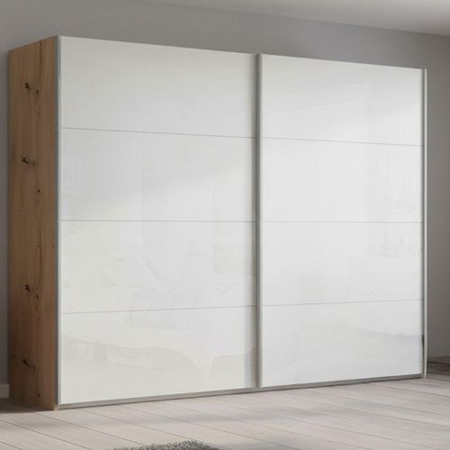 Rauch Beluga Extra 271cm 2 Door Sliding Wardrobe - Artisan Oak and White High Gloss