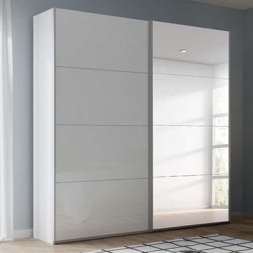 Rauch Beluga Extra 181cm 2 Door Sliding Wardrobe with Mirror - Alpine White and White High Gloss