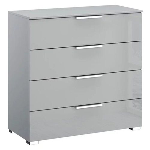 Rauch Miramar 4 Drawer Chest - Silk Grey and Silk Grey Glass