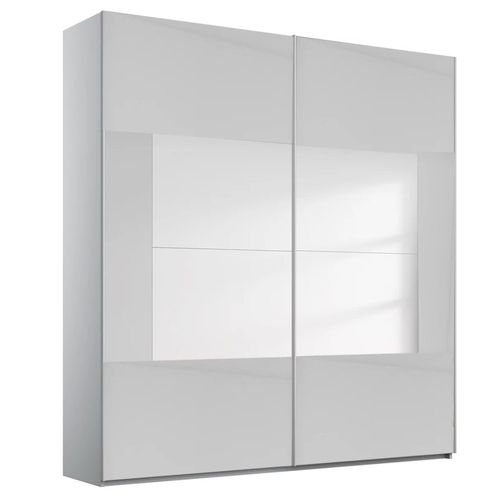 Rauch Miramar Type-4 181cm 2 Door Sliding Wardrobe - Silk Grey and Silk Grey Glass