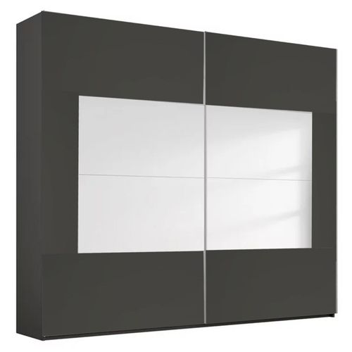 Rauch Miramar Type-4 226cm 2 Door Sliding Wardrobe - Graphite and Basalt Glass