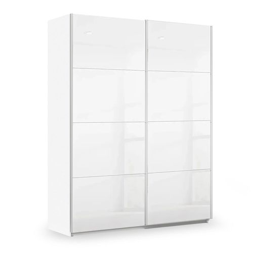 Rauch Miramar Type-3 181cm 2 Door Sliding Wardrobe - Alpine White and Crystal White Glass