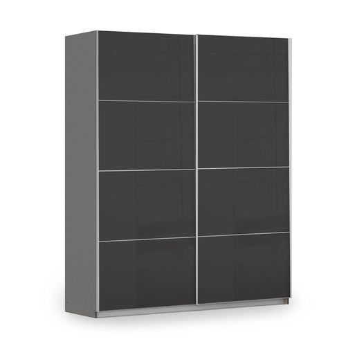 Rauch Miramar Type-3 181cm 2 Door Sliding Wardrobe - Graphite and Basalt Glass