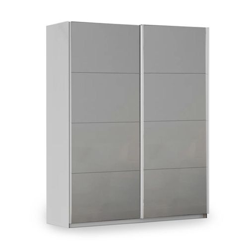 Rauch Miramar Type-3 181cm 2 Door Sliding Wardrobe - Silk Grey and Silk Grey Glass
