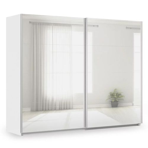Rauch Miramar Type-3 271cm 2 Door Mirrored Sliding Wardrobe - Alpine White
